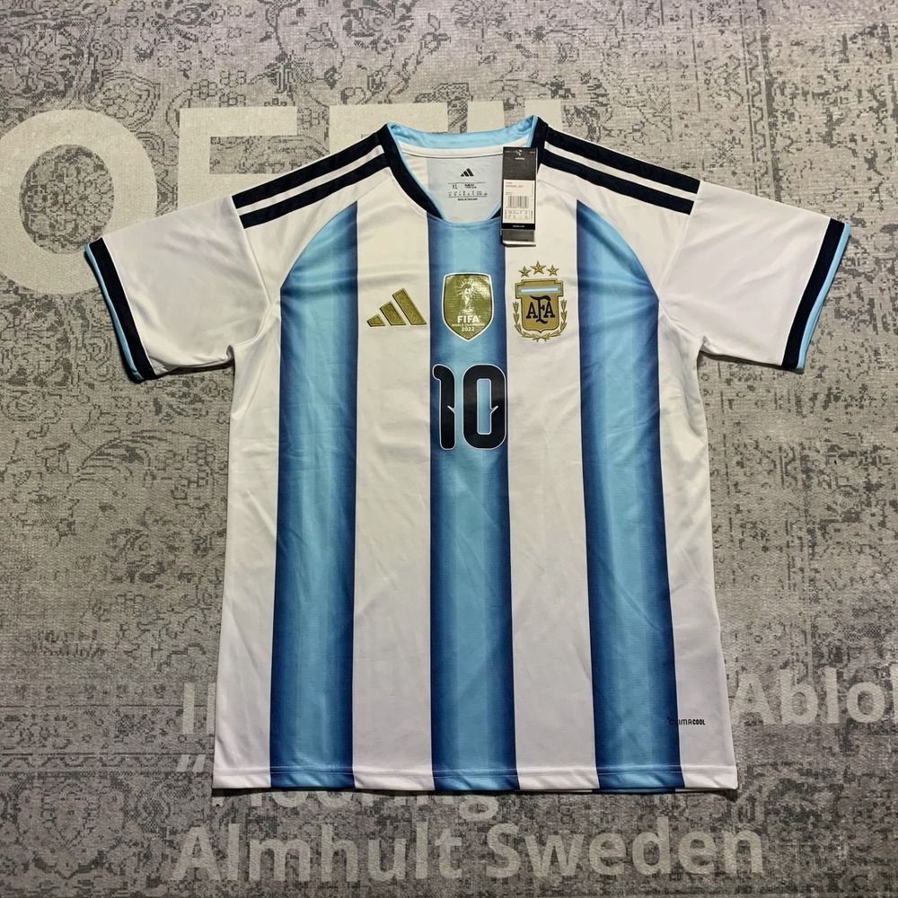 Adidas Argentina Messi 10 World Cup 2022 Champions Jersey XL P95985